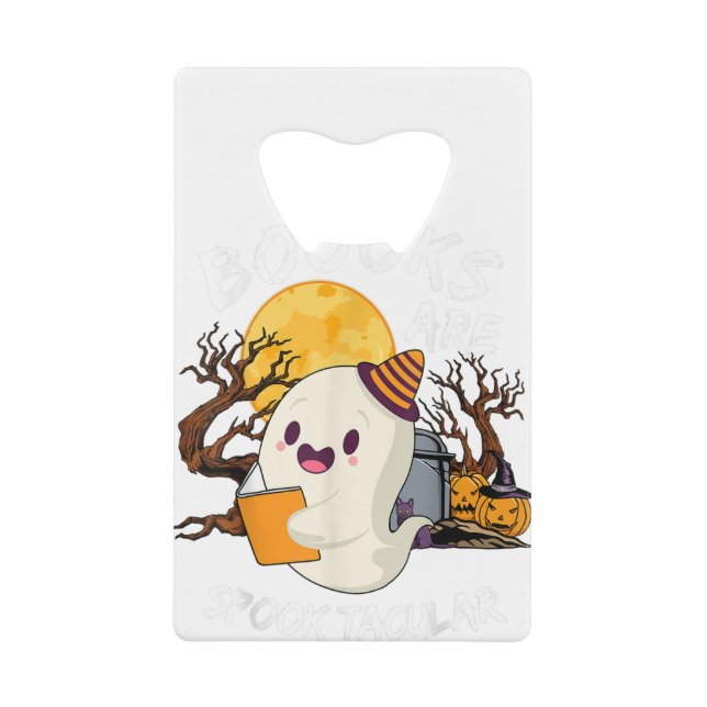 Boo Read Books Library Funny Booooks Ghost Hallowe Geldbeutel Flaschenöffner (Vorderseite)