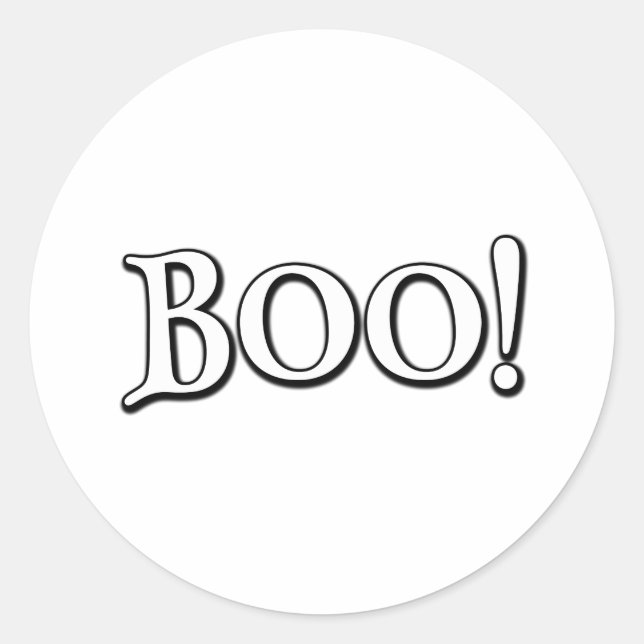 Boo! Runder Aufkleber (Vorderseite)