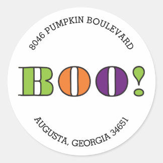 Boo! Runder Halloween-Rücksendeadresse Aufkleber