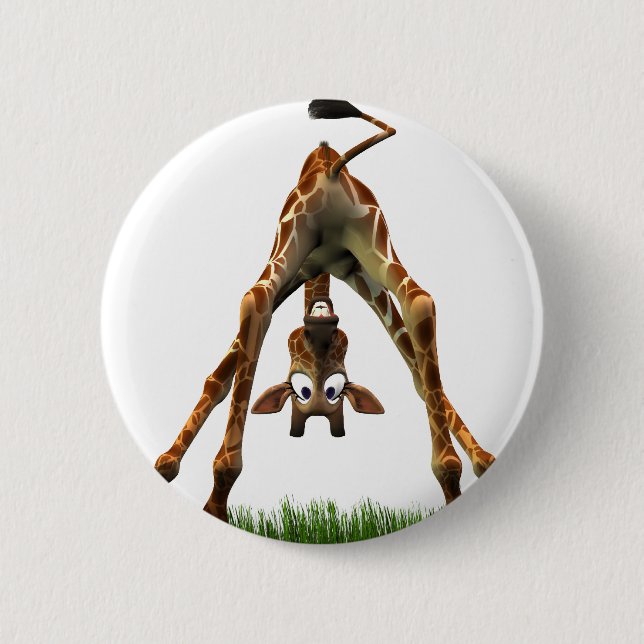 Boo! Sagt Olympia-Giraffe Button (Vorderseite)