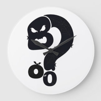 Boo-Schädel-Fragezeichen Große Wanduhr