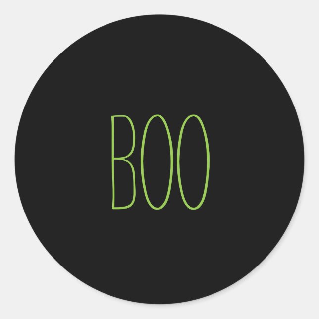 Boo schwarz grün spooky handgeschriebenes Hallowee Runder Aufkleber (Vorderseite)