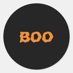 Boo, schwarz-orange, lecker Halloween Runder Aufkleber