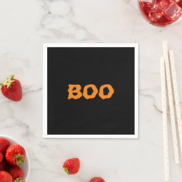 Boo, schwarz-orange, leckeres Halloween-Papier Serviette