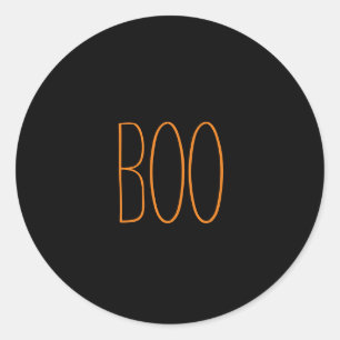 Boo schwarz-orange spooky handgeschriebenes Hallow Runder Aufkleber