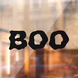 Boo schwarz spooky beängstigende lustige Typografi Fensteraufkleber