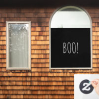 Boo schwarz spooky Typografie minimalistisch Hallo