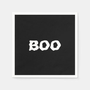 Boo Schwarz-Weiß-Leckerbissen Halloween-Papier Serviette