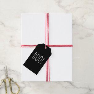 Boo Schwarz-weiß minimalistisch einfaches niedlich Geschenkanhänger