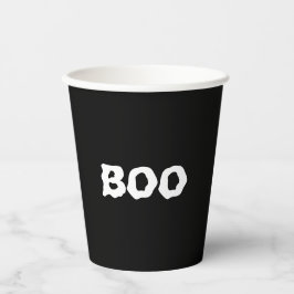 Boo schwarz-weiß spooky Halloween Pappbecher