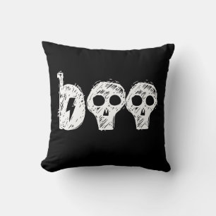 "Boo" Schwarzes Halloween-Kissen Kissen