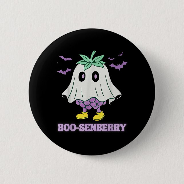 Boo-Senberry Boysenberry Geist Gruselig Lustig Button (Vorderseite)