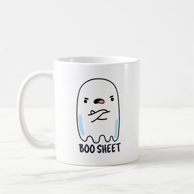 Boo Sheet Funny Halloween Ghost Pun Kaffeetasse (Links)