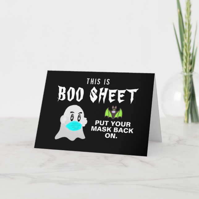 Boo Sheet Funny Halloween Zitat 2021 Personalisier Karte (Vorderseite)
