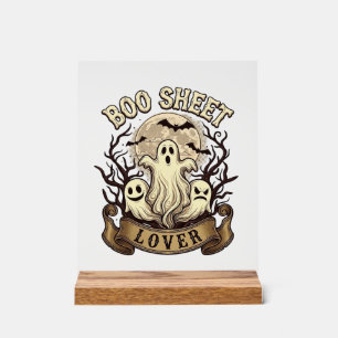 Boo Sheet Liebhaber Halloween Geister Mond Flederm Acrylschild