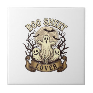 Boo Sheet Liebhaber Halloween Geister Mond Flederm Fliese