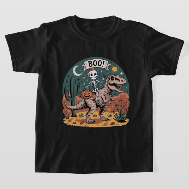 Boo! Skeleton Riding Dinosaur mit Candy T-Shirt (Ablage )