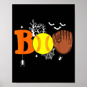 Boo Softball Halloween Gruseliger Halloween Softba Poster
