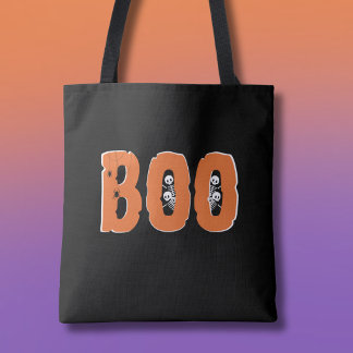 BOO spähende Skelette hängende Spinnen Halloween