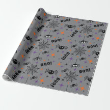 Boo! Spider Cobweb Spooky Nahtloses Wrapping Paper