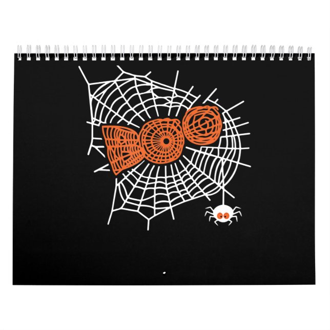 Boo Spider Web Funny Niedlich Spider Web Grafik Kalender (Titelbild)