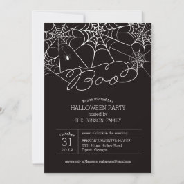 Boo Spider Web Halloween-Party Einladung