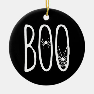 Boo-Spinne und Spinnennetz Gruseliges Halloween-Sc Keramik Ornament