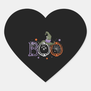 Boo Spinnen Hexenhut Halloween Kostüm Coole Gesche Herz-Aufkleber
