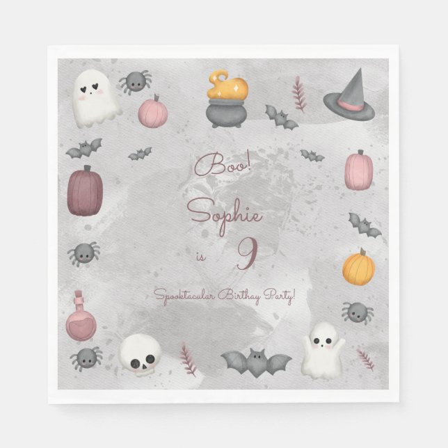 Boo! Spooktacular-Kindergeburtstag-Party Serviette (Vorderseite)