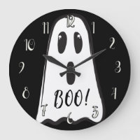 BOO! Spooky Cute Ghost Halloween Black White