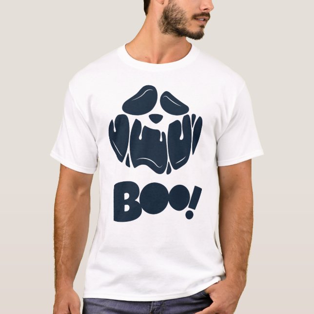 Boo Spooky Face Halloween für Männer T - Shirt (Vorderseite)