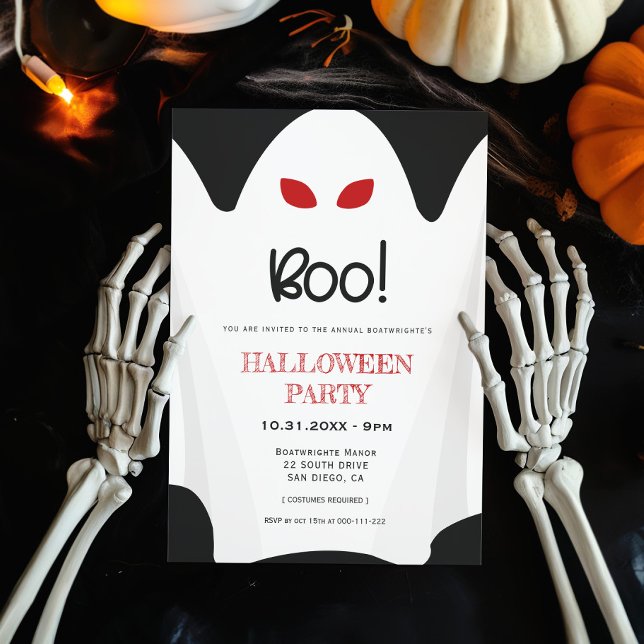 Boo! Spooky-Ghost-Halloween-Party Einladung (Von Creator hochgeladen)