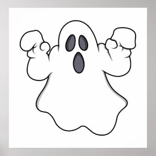Boo! Spooky Halloween Ghost Poster