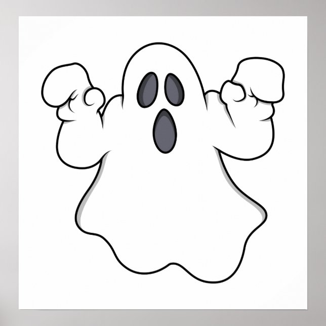 Boo! Spooky Halloween Ghost Poster (Vorne)