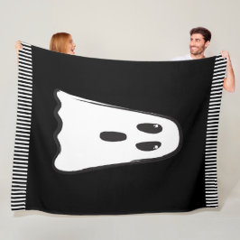 BOO! Spooky Niedlich Ghost Halloween Schwarz-weiß Fleecedecke