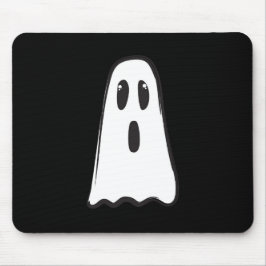 BOO! Spooky Niedlich Ghost Halloween Schwarz-weiß Mousepad