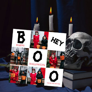 Boo Spooky Pumpkins Halloween Familie 5 Foto Feiertagskarte