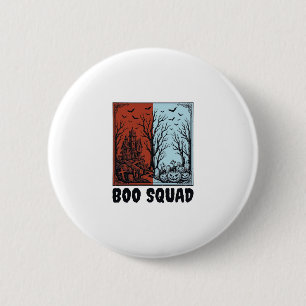 Boo Squad Vintage Halloween-Kürbis-Shirt-Design_1 Button