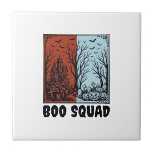Boo Squad Vintage Halloween-Kürbis-Shirt-Design_1 Fliese