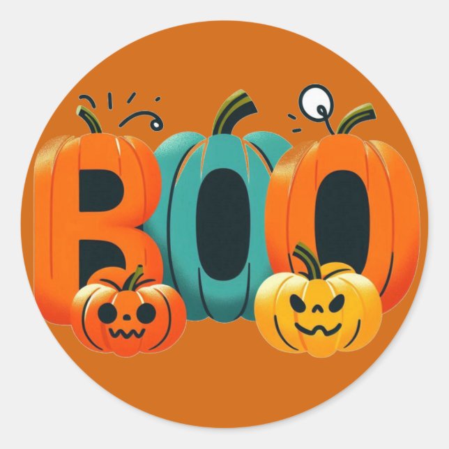 Boo Stickers... Runder Aufkleber (Vorderseite)