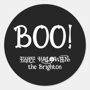Boo süß lustig Knochen Kürbis Halloween Runder Aufkleber