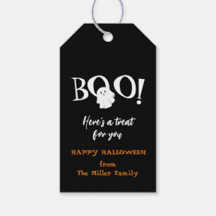 BOO Süßer Geist Schwarz & weiß Halloween Geschenkanhänger
