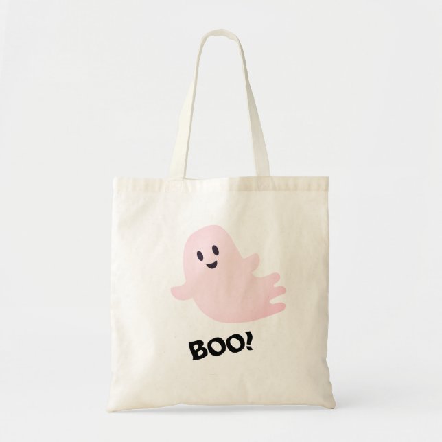 Boo Sweet Pink Ghost Halloween Tragetasche (Vorne)