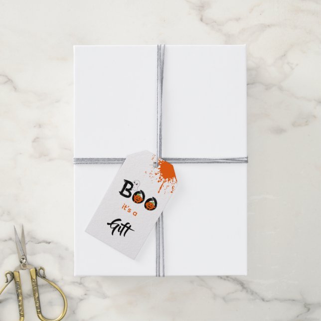Boo-Team lustiges Halloween Geschenkanhänger (Mit Garn)
