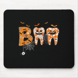 Boo Teeth Pumpkin Dentist Zahnhygienist Hallowe Mousepad