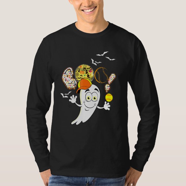 Boo Tennis Player Ghost Spooky Nacht T-Shirt (Vorderseite)