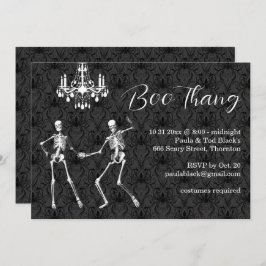 Boo Thang Glamour Skeletts Halloween-Party Einladung