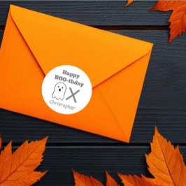 BOO-thday Ghost Runder Aufkleber