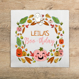Boo-thday Halloween Pink Geburtstagsparty Serviette
