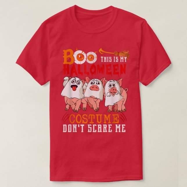 Boo This Is My Halloween Costume Three Pigs Farmer T-Shirt (Design vorne)